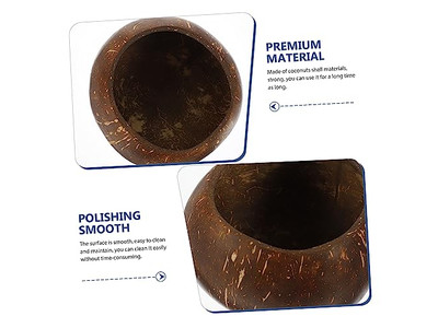 Ciotole di Cocco 100% Ciotola di Guscio di Cocco Ciotola Grezza Jumbo 12Cm Snack Mezzo Guscio