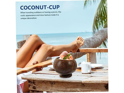 Ciotole di Cocco 100% Ciotola di Guscio di Cocco Ciotola Grezza Jumbo 12Cm Snack Mezzo Guscio