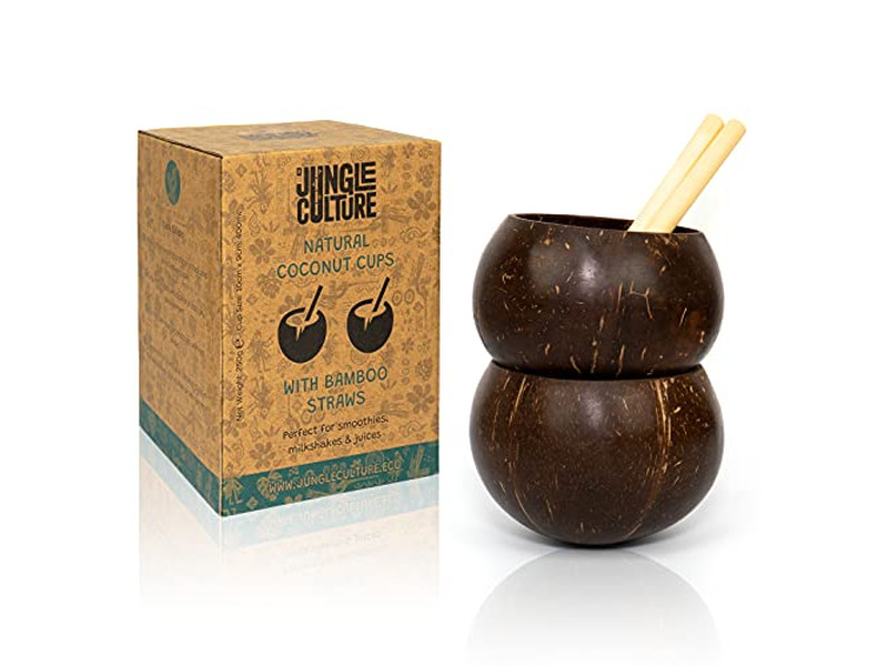 Ciotola per Colazione di Cocco Legno 20Cm Guscio con Coperchio Gusci Organici Ciotole per Antipasti