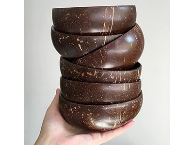 Ciotola di Cocco con Coperchio Cucchiaio di Legno e Ciotola Ciotole di Acai Cucchiai Grande Insalata 10 Pezzi