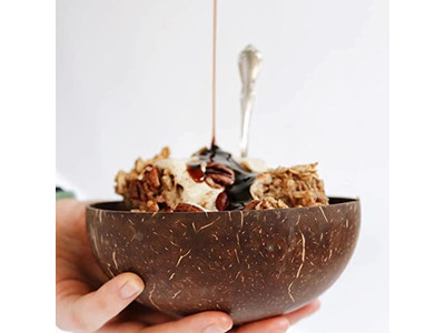 Ciotola di Cocco con Coperchio Cucchiaio di Legno e Ciotola Ciotole di Acai Cucchiai Grande Insalata 10 Pezzi