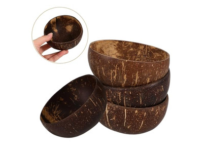 Ciotola di Cocco per Cena Ciotole Vuote Artigianato Manuale Guscio Spoom Piccola Piana