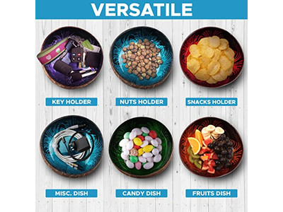 Set di Ciotole Eco-Friendly Fatto a Mano in Legno per Zuppa a Forma di Diamante