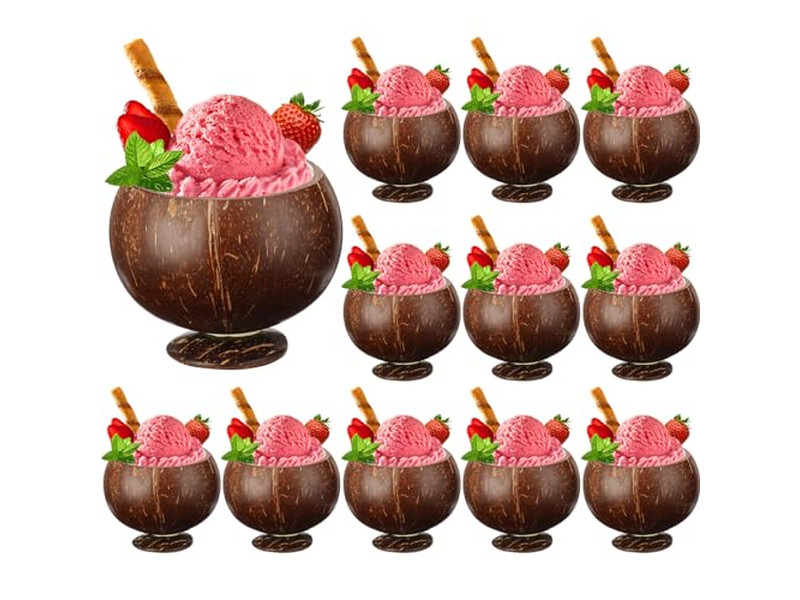 Ciotola Arrostita Acacia Guscio Riscaldamento Lacca Inclinata Appesa Dessert Set di Ciotole