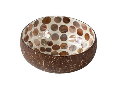 Set di Ciotole per Insalata Acai Fatte a Mano Artigianato Pratico Monkeys di Cocco Mosaic Mezze Conchiglie