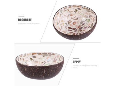 Ciotola di Cocco Intagliata Ultime Ciotole Laccate Motivo Unico Cluster Cucchiai di Guscio