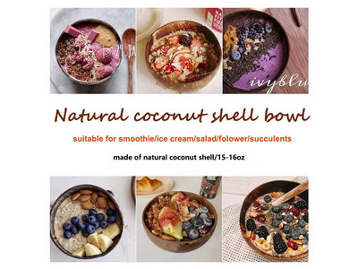 Ciotole di Cocco Fabbrica Ciotola per Gelato Dessert Lucidata Riutilizzabile