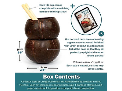 Ciotola per Colazione di Cocco Legno 20Cm Guscio con Coperchio Gusci Organici Ciotole per Antipasti