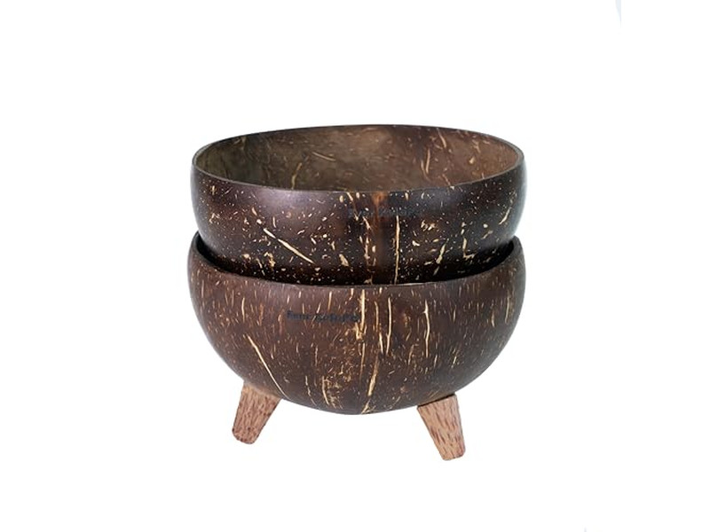 Ciotole di Cocco Lucide Set di Ciotole e Cucchiai Multicolore Miglior Prezzo Personalizzato